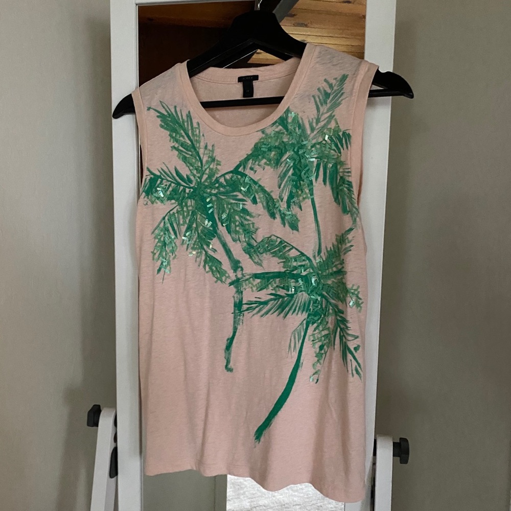 J. Crew Muscle Tee Palm Sequins